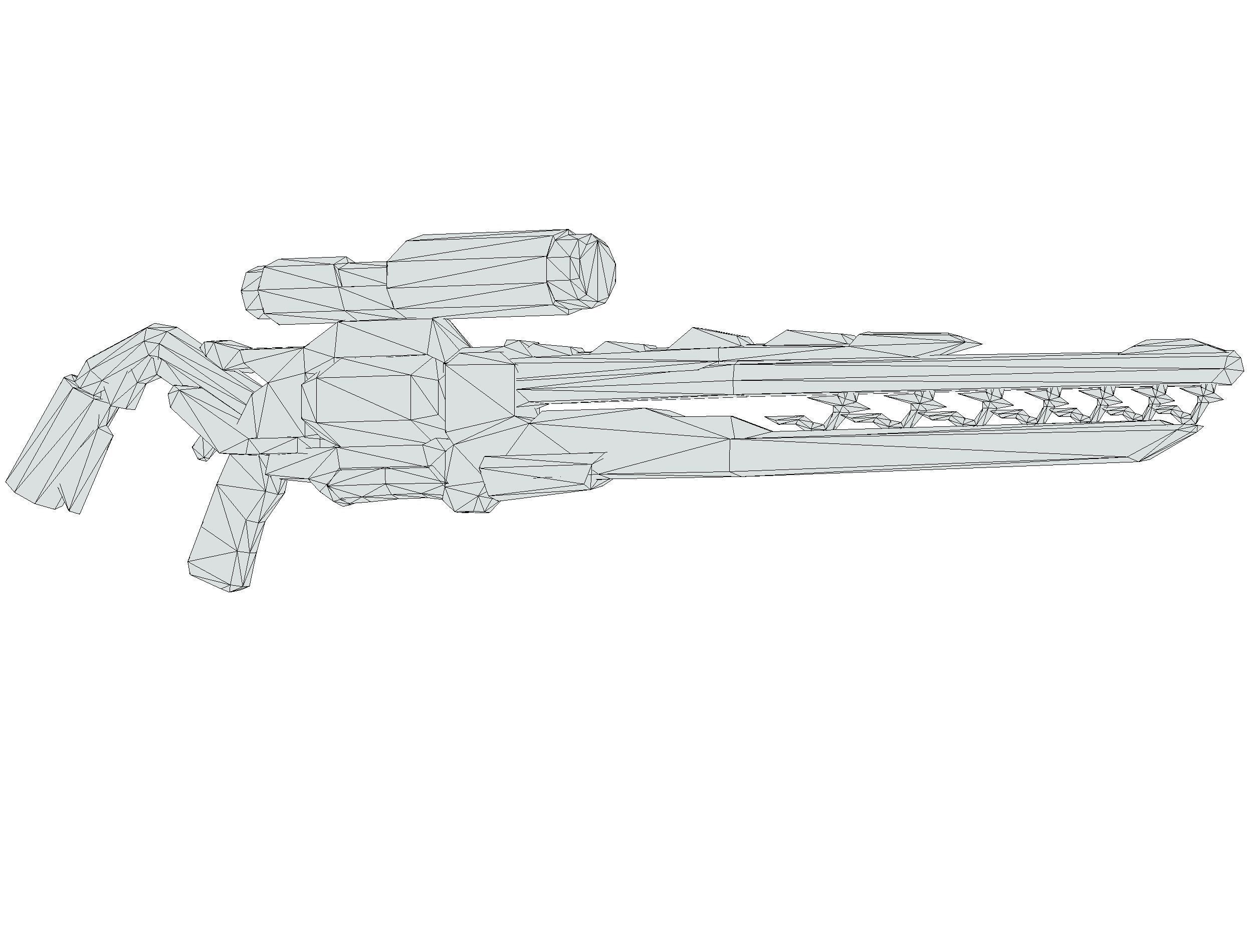 Weapons Set 4 Gun Pistol Assault rifle Sniper rifle machine gun 3D Model Collection_43