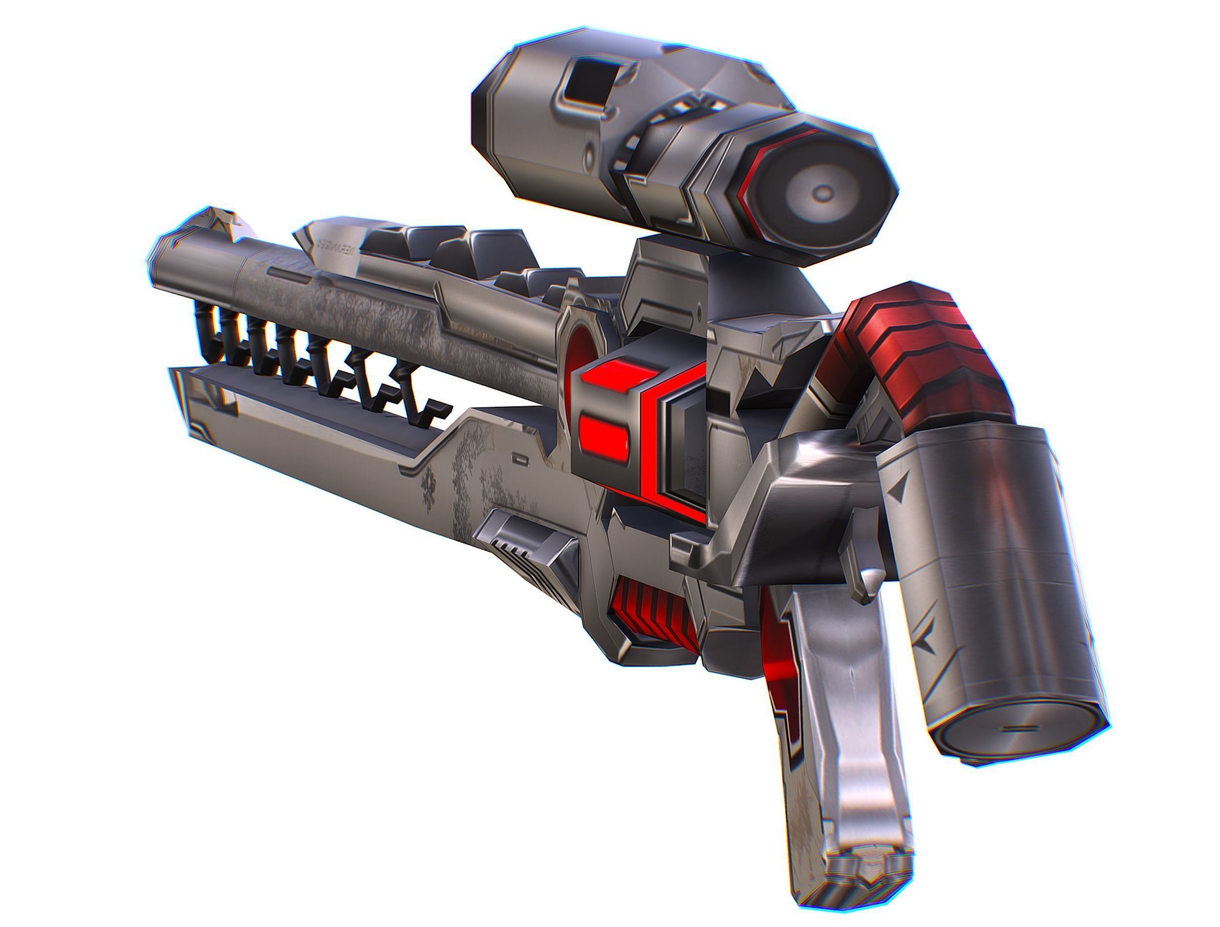 Weapons Set 4 Gun Pistol Assault rifle Sniper rifle machine gun 3D Model Collection_36