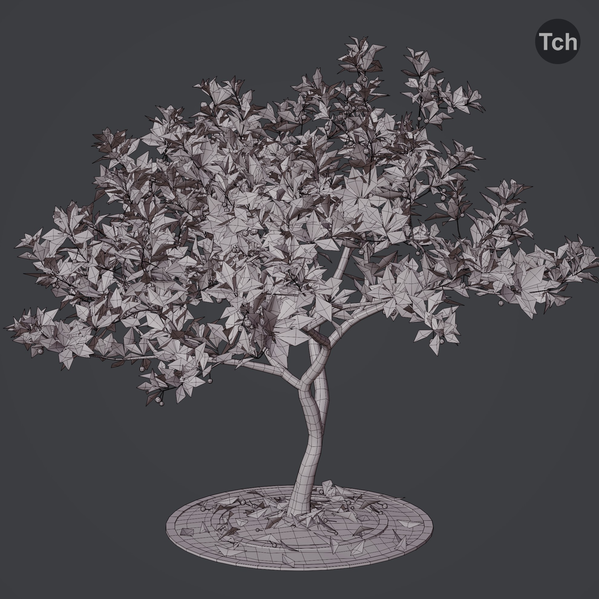 Four seasons tree 3D model_8