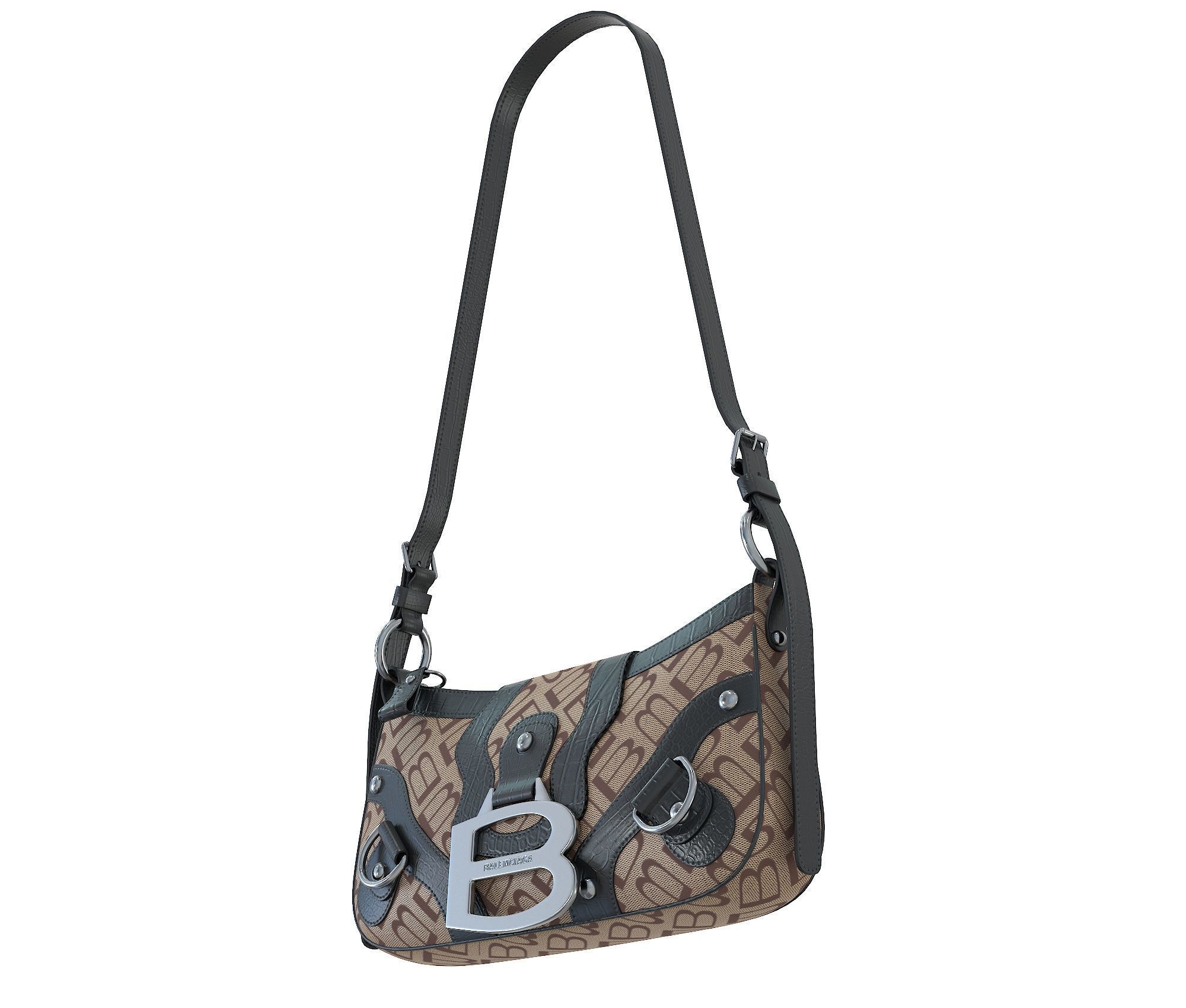 Balenciaga Essex Small Shoulder Bag Low-poly 3D model_16