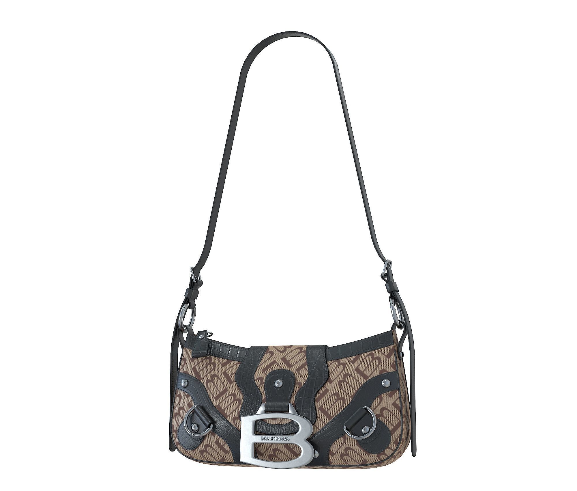 Balenciaga Essex Small Shoulder Bag Low-poly 3D model_20