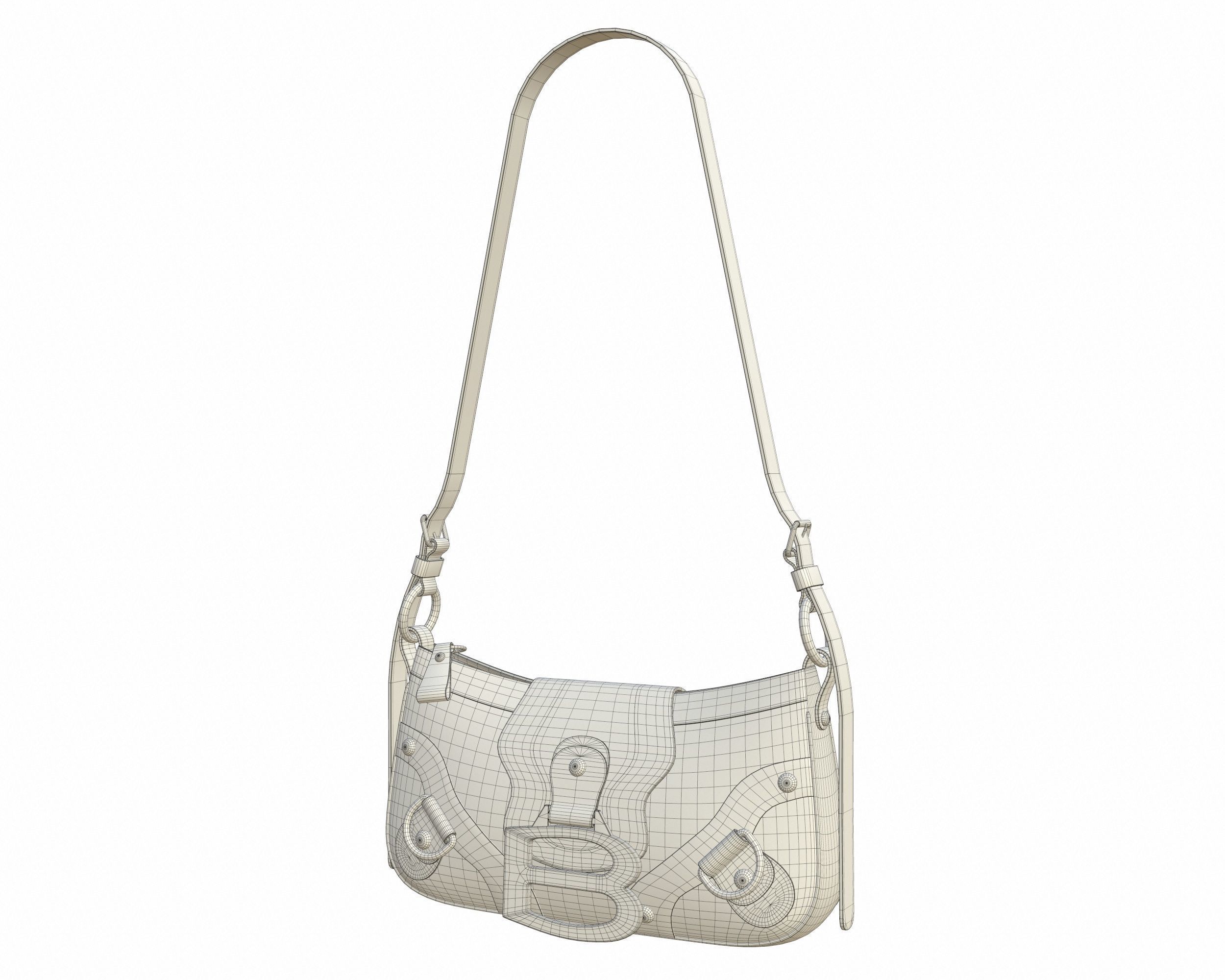 Balenciaga Essex Small Shoulder Bag Low-poly 3D model_21