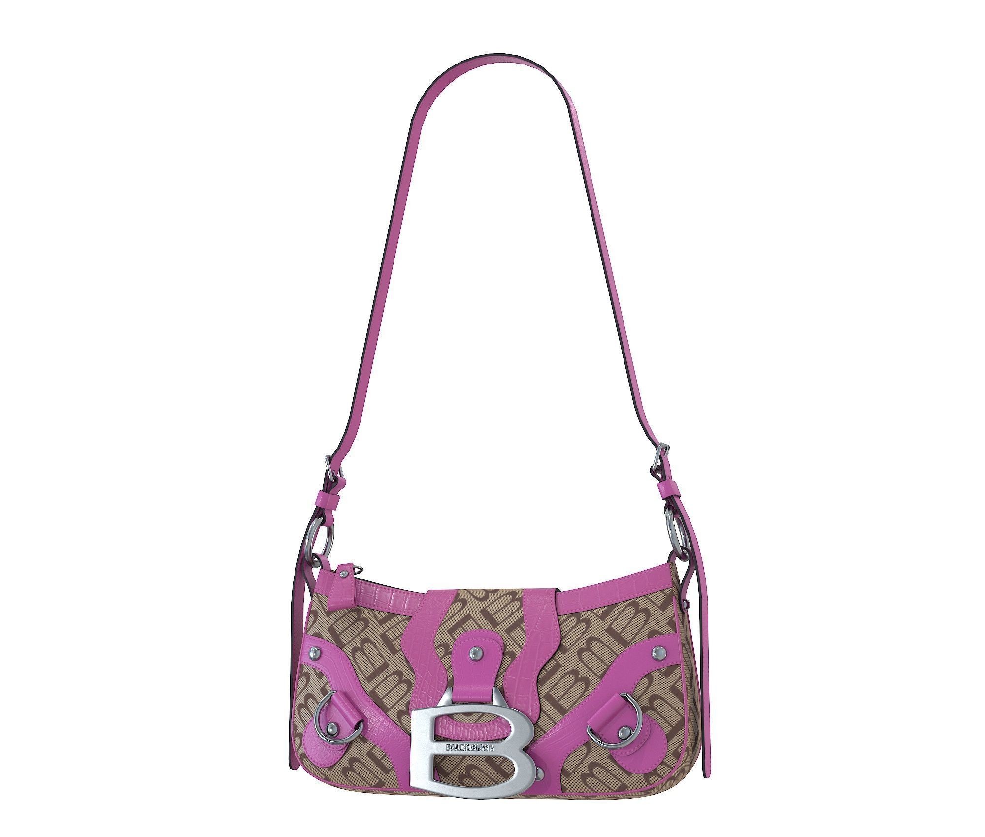 Balenciaga Essex Small Shoulder Bag Low-poly 3D model_6