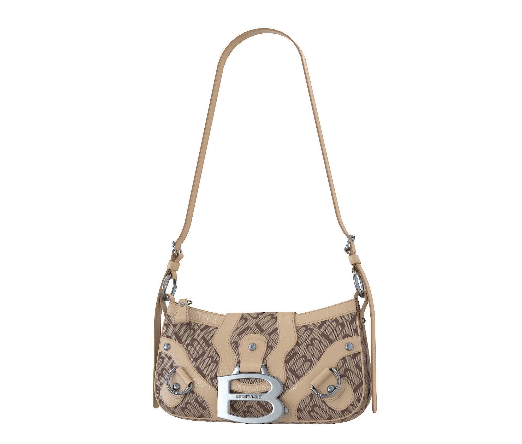 Balenciaga Essex Small Shoulder Bag Low-poly 3D model_2