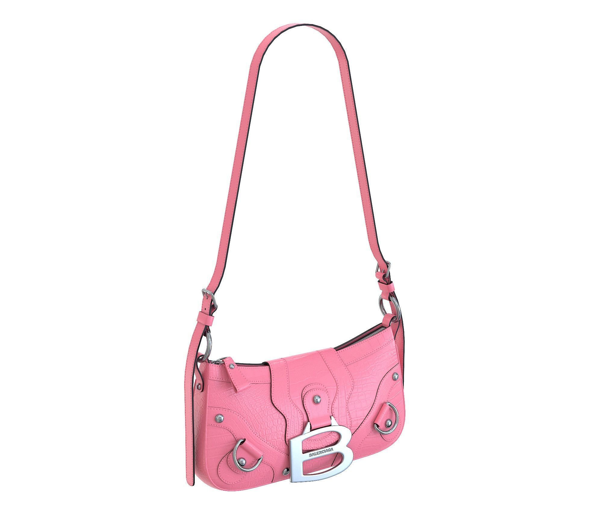 Balenciaga Essex Small Shoulder Bag Low-poly 3D model_7