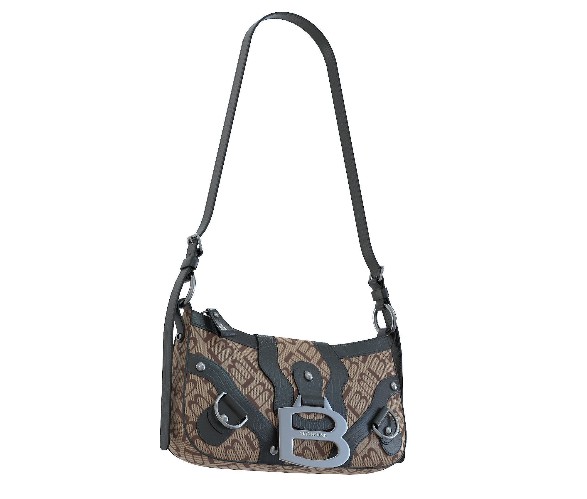 Balenciaga Essex Small Shoulder Bag Low-poly 3D model_19