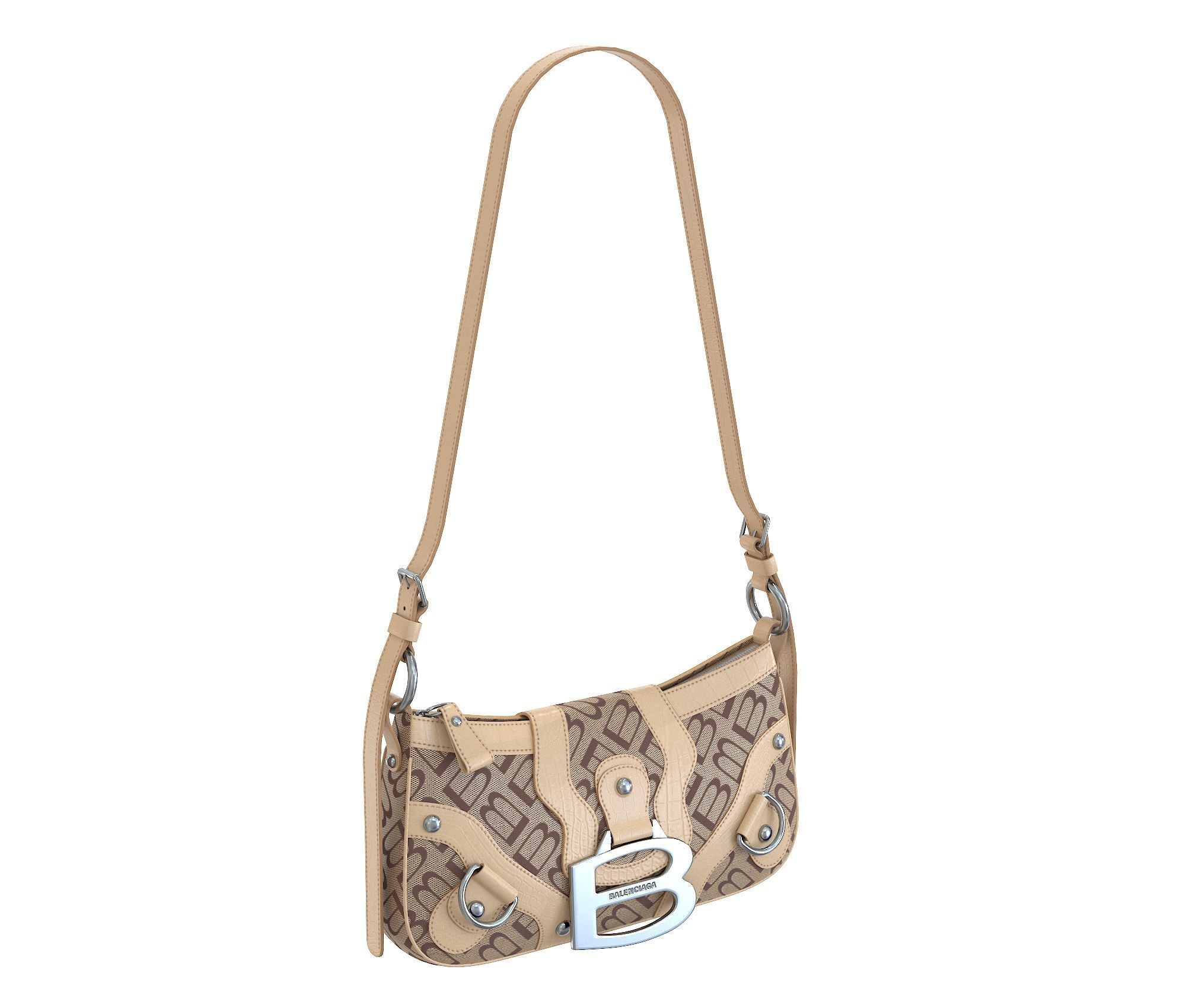 Balenciaga Essex Small Shoulder Bag Low-poly 3D model_1