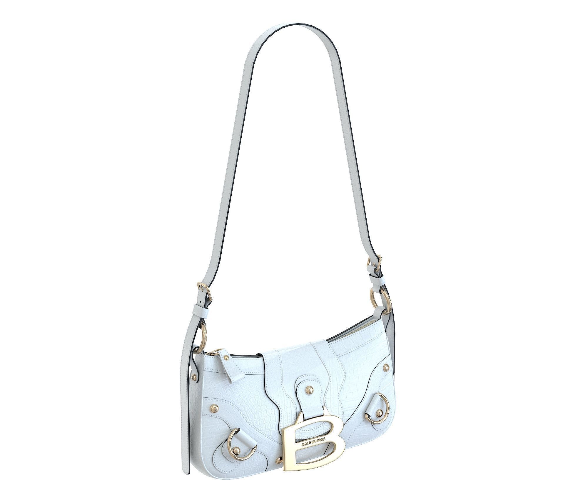 Balenciaga Essex Small Shoulder Bag Low-poly 3D model_9