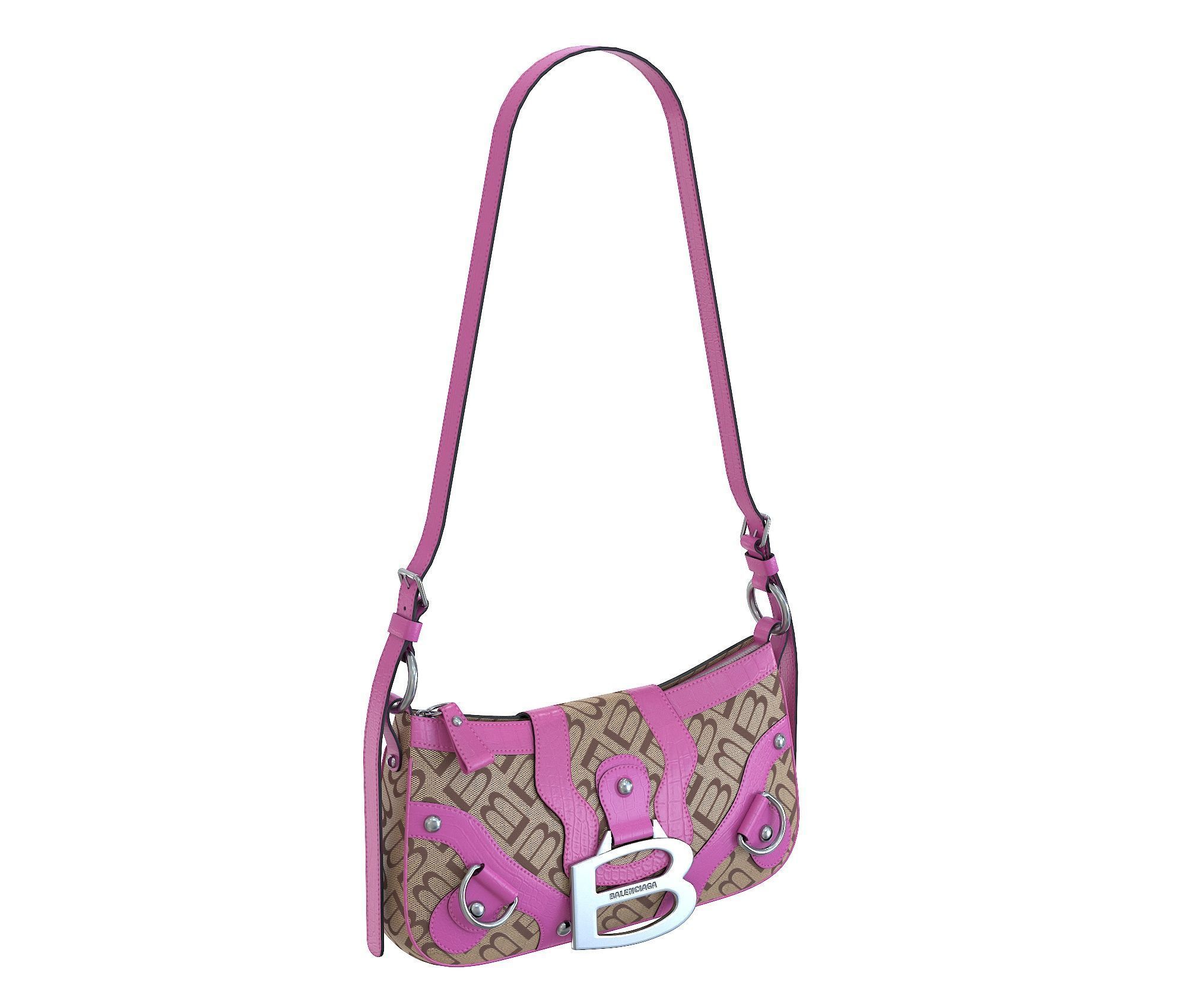 Balenciaga Essex Small Shoulder Bag Low-poly 3D model_5