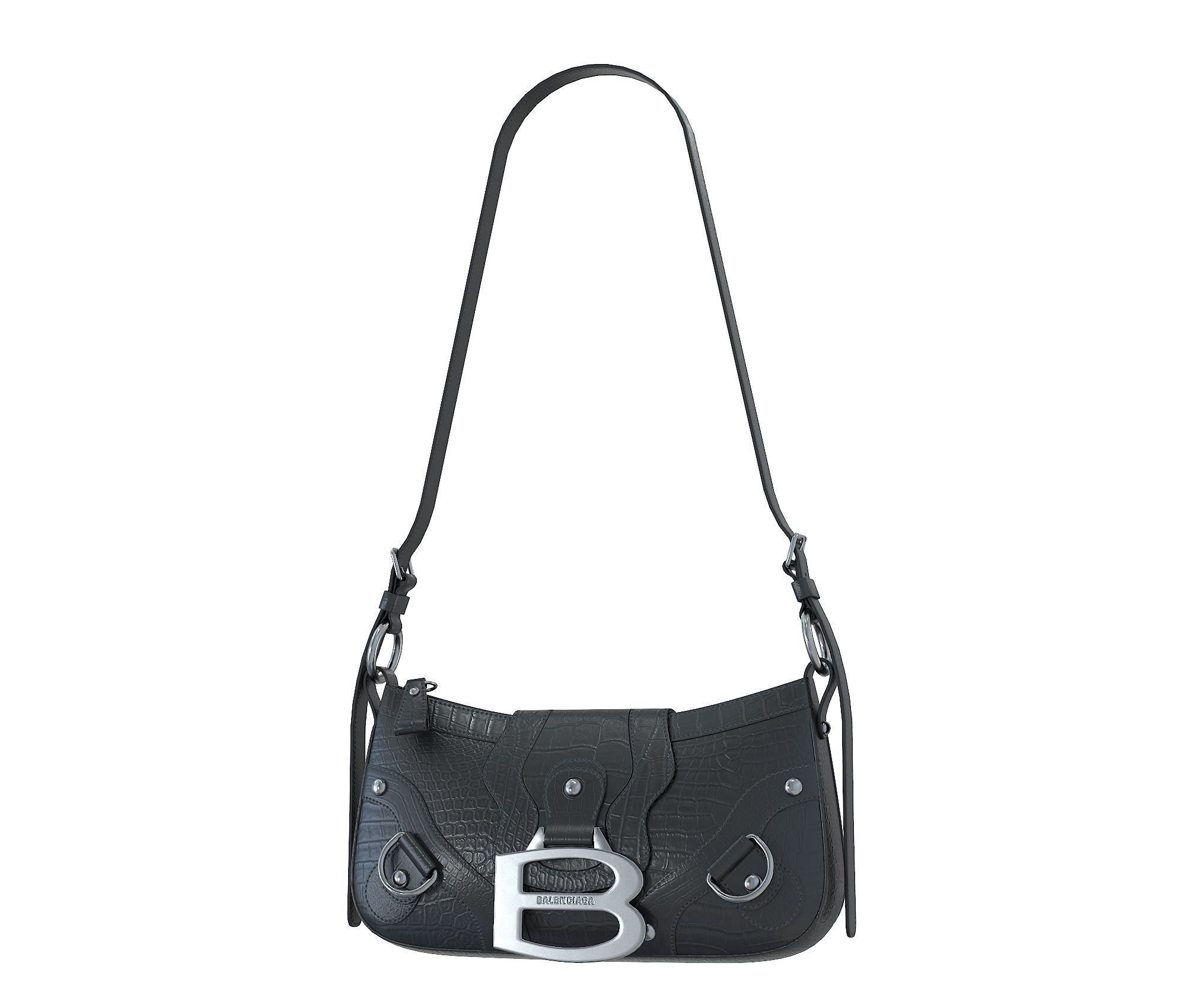 Balenciaga Essex Small Shoulder Bag Low-poly 3D model_4