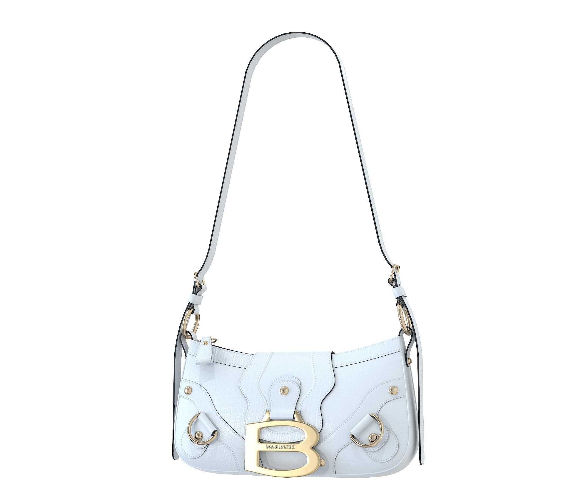 Balenciaga Essex Small Shoulder Bag Low-poly 3D model_10