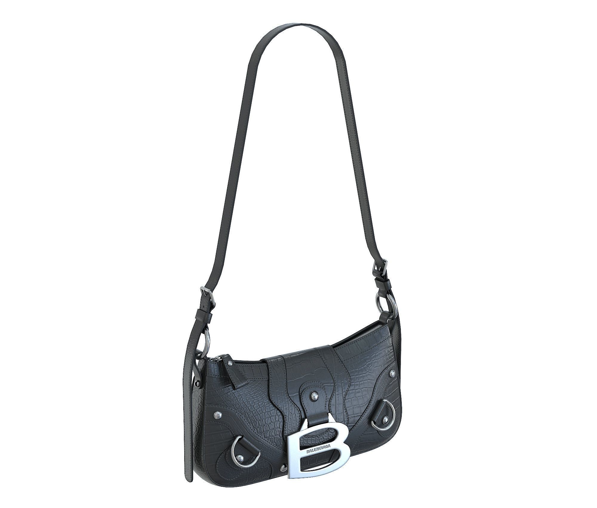 Balenciaga Essex Small Shoulder Bag Low-poly 3D model_3