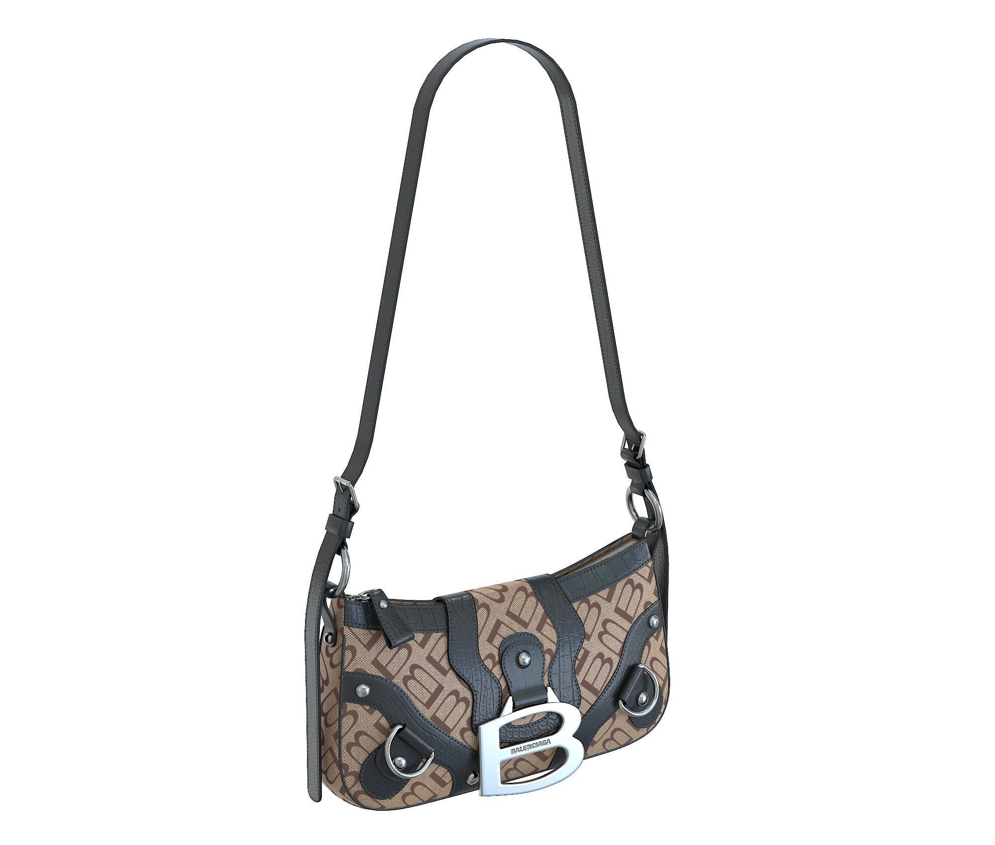 Balenciaga Essex Small Shoulder Bag Low-poly 3D model_18