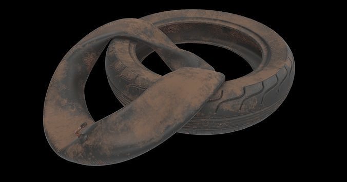 destroy tire 3D model 4