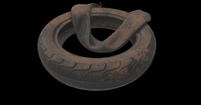 destroy tire 3D model 2