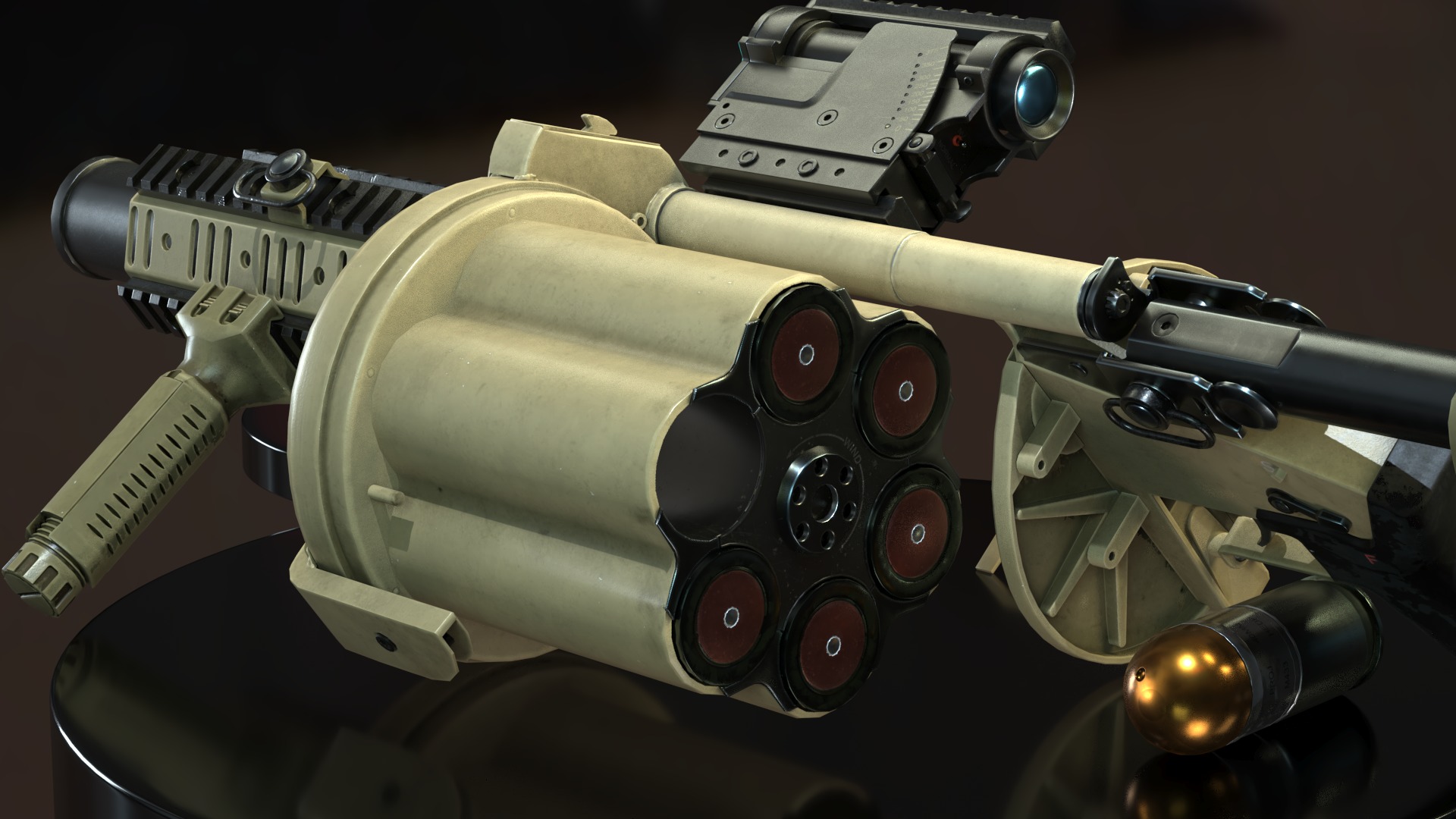 Milkor MGL-140 Low-poly 3D model Low-poly 3D model_4