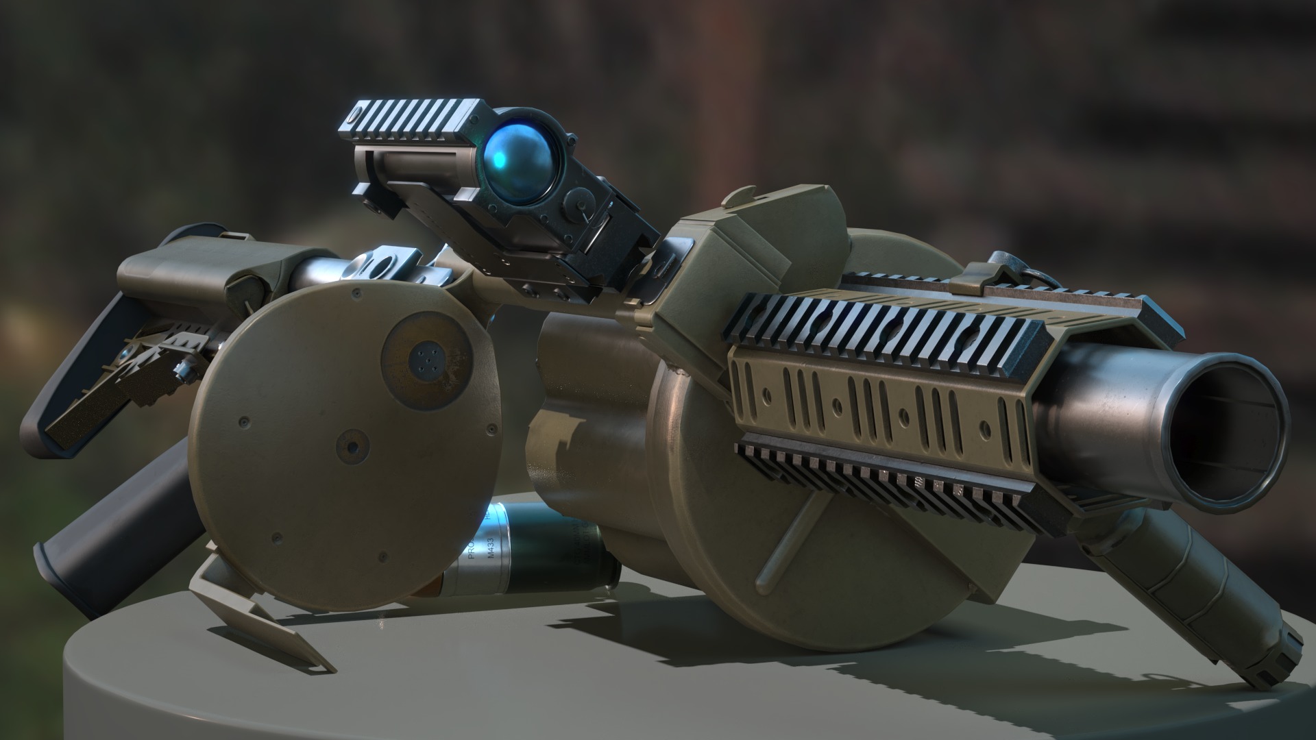 Milkor MGL-140 Low-poly 3D model Low-poly 3D model_5