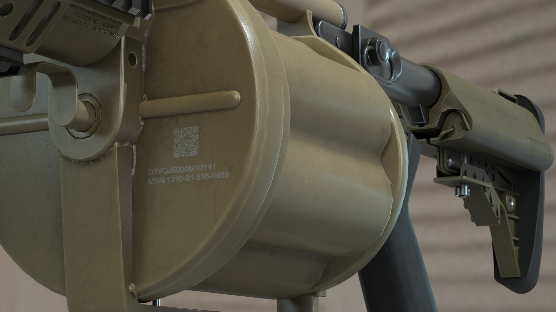 Milkor MGL-140 Low-poly 3D model Low-poly 3D model_6