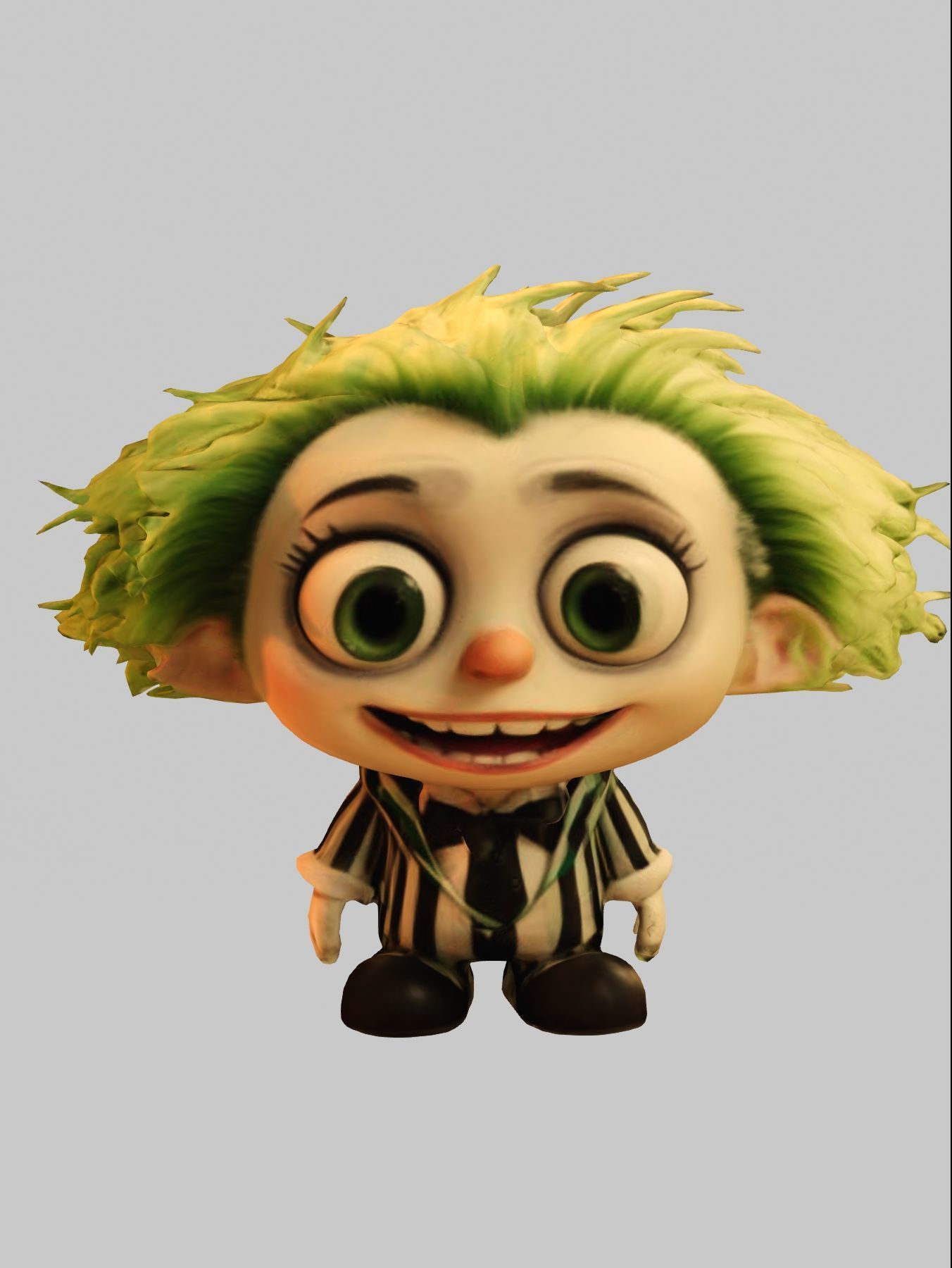 Beetlejuice Doll Chibi Low-poly 3D model_1