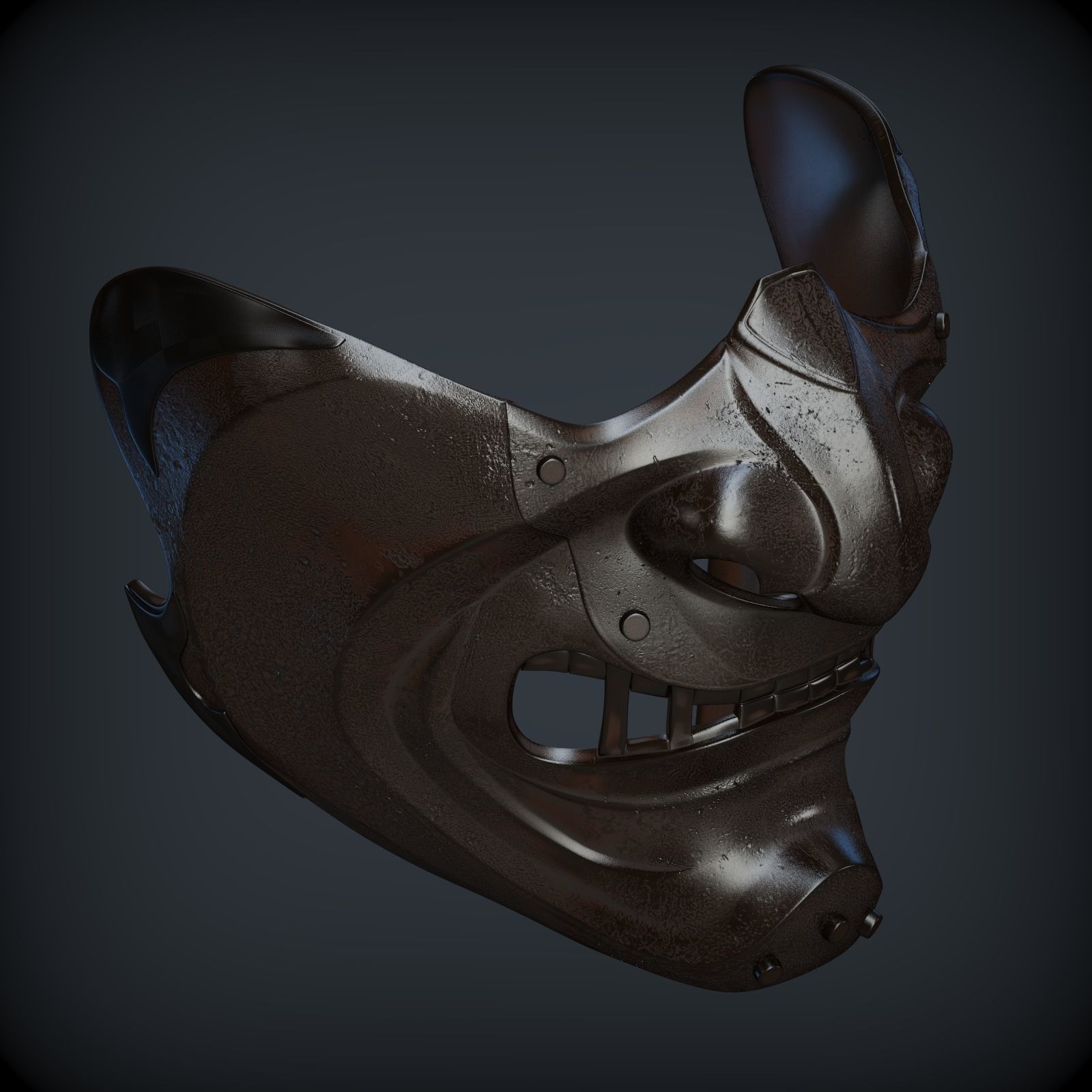 GHOST OF TSUSHIMA SEIRYUUS GLARE mask 3D print model_12