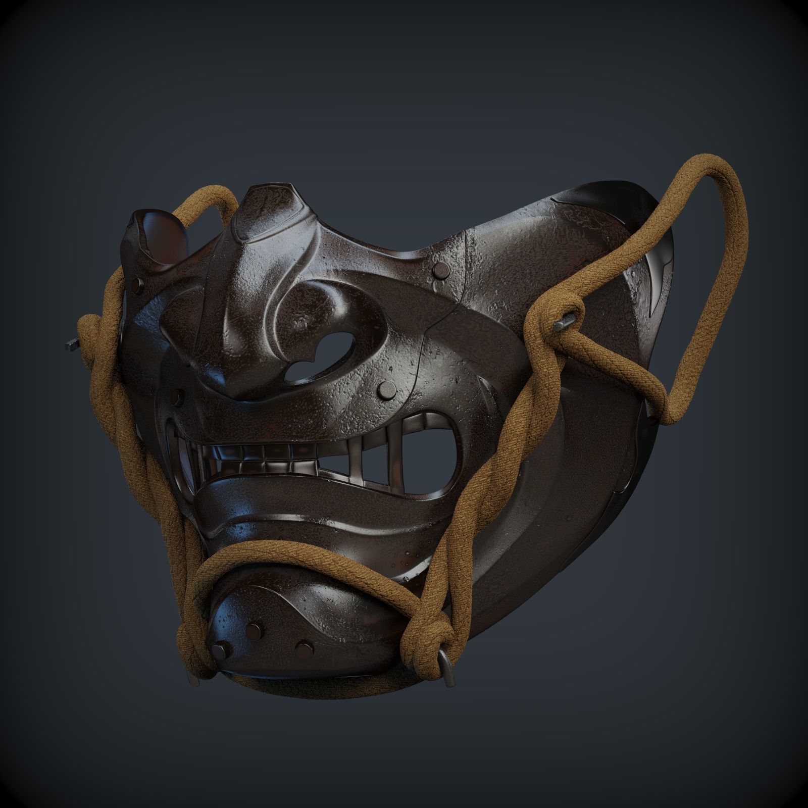 GHOST OF TSUSHIMA SEIRYUUS GLARE mask 3D print model_4