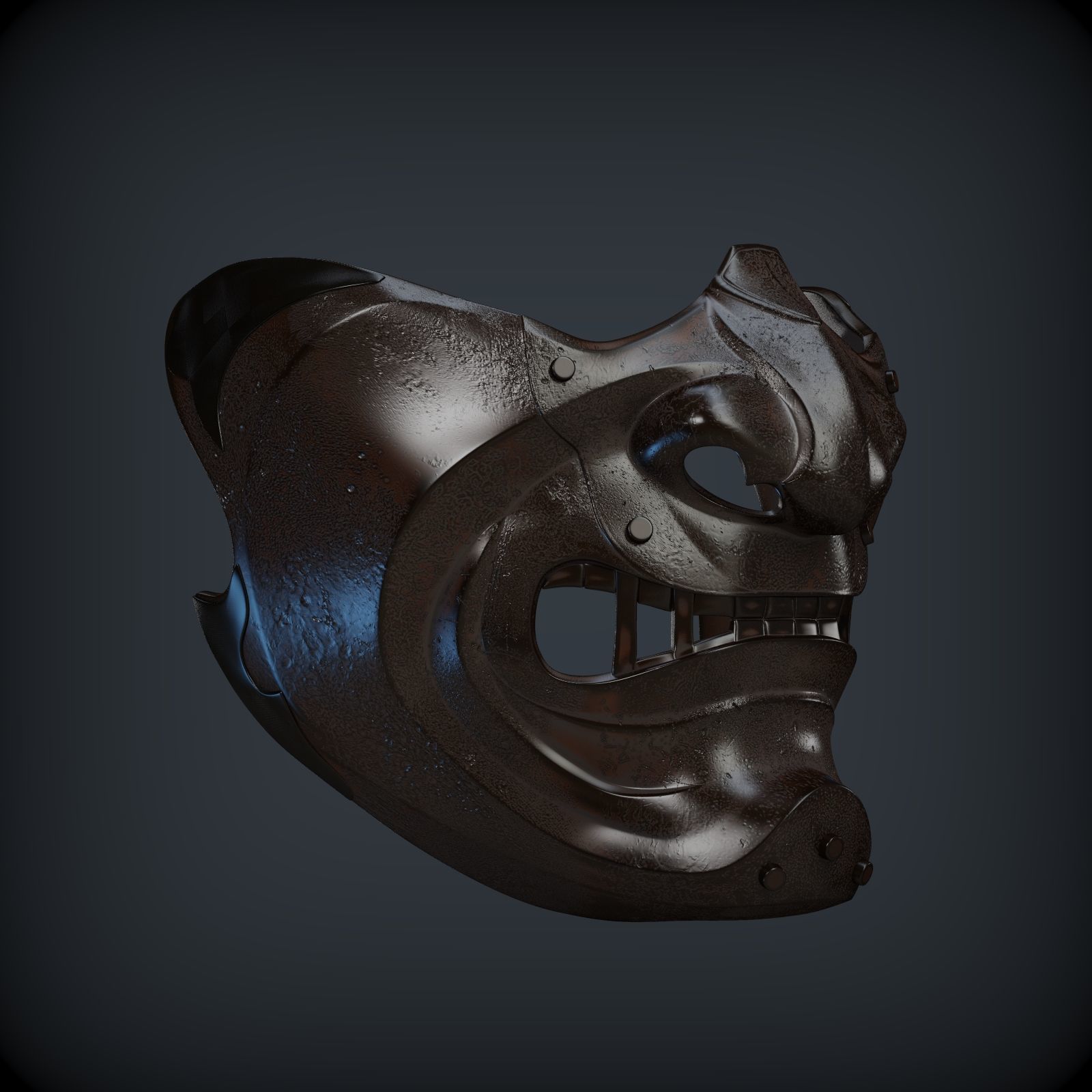 GHOST OF TSUSHIMA SEIRYUUS GLARE mask 3D print model_6
