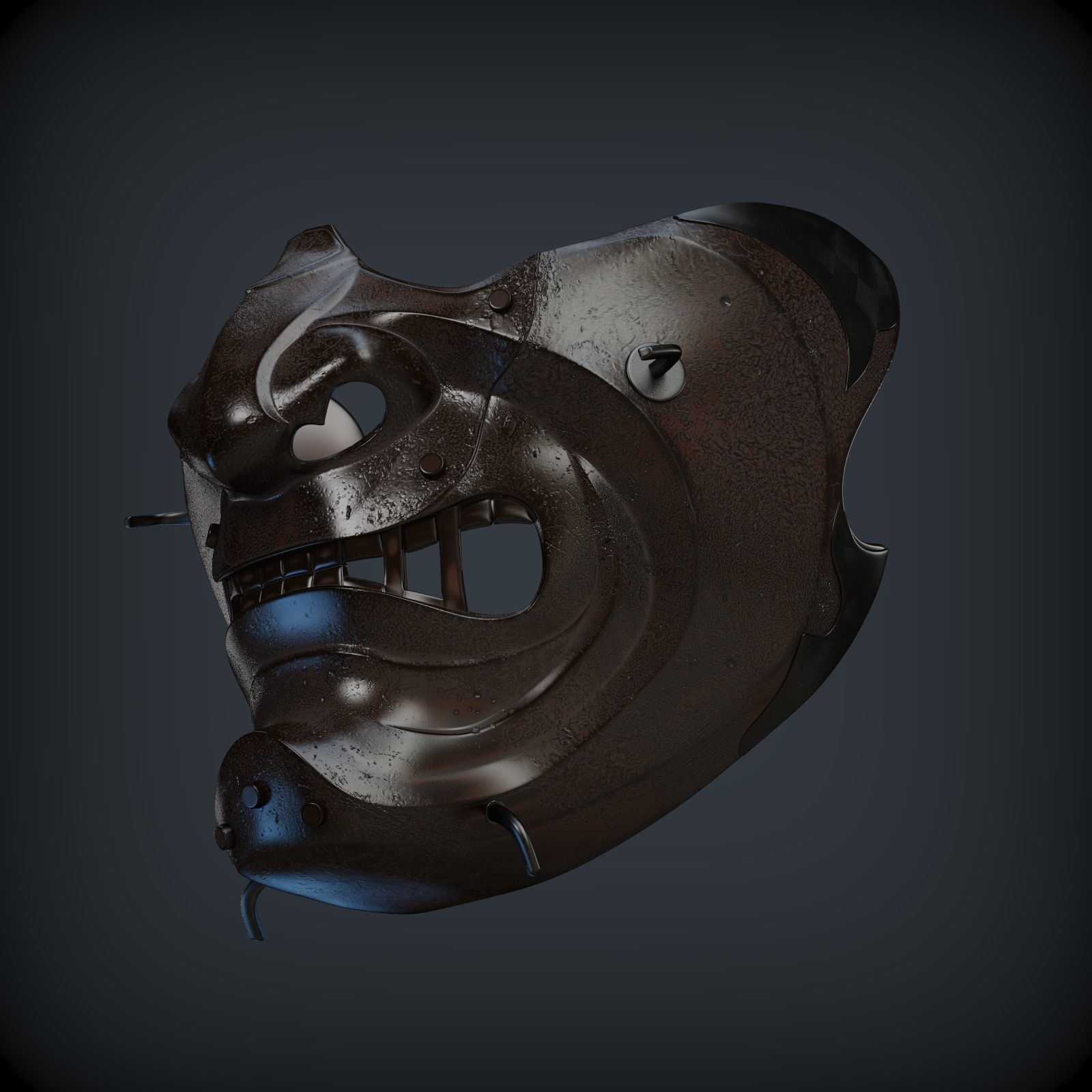 GHOST OF TSUSHIMA SEIRYUUS GLARE mask 3D print model_9