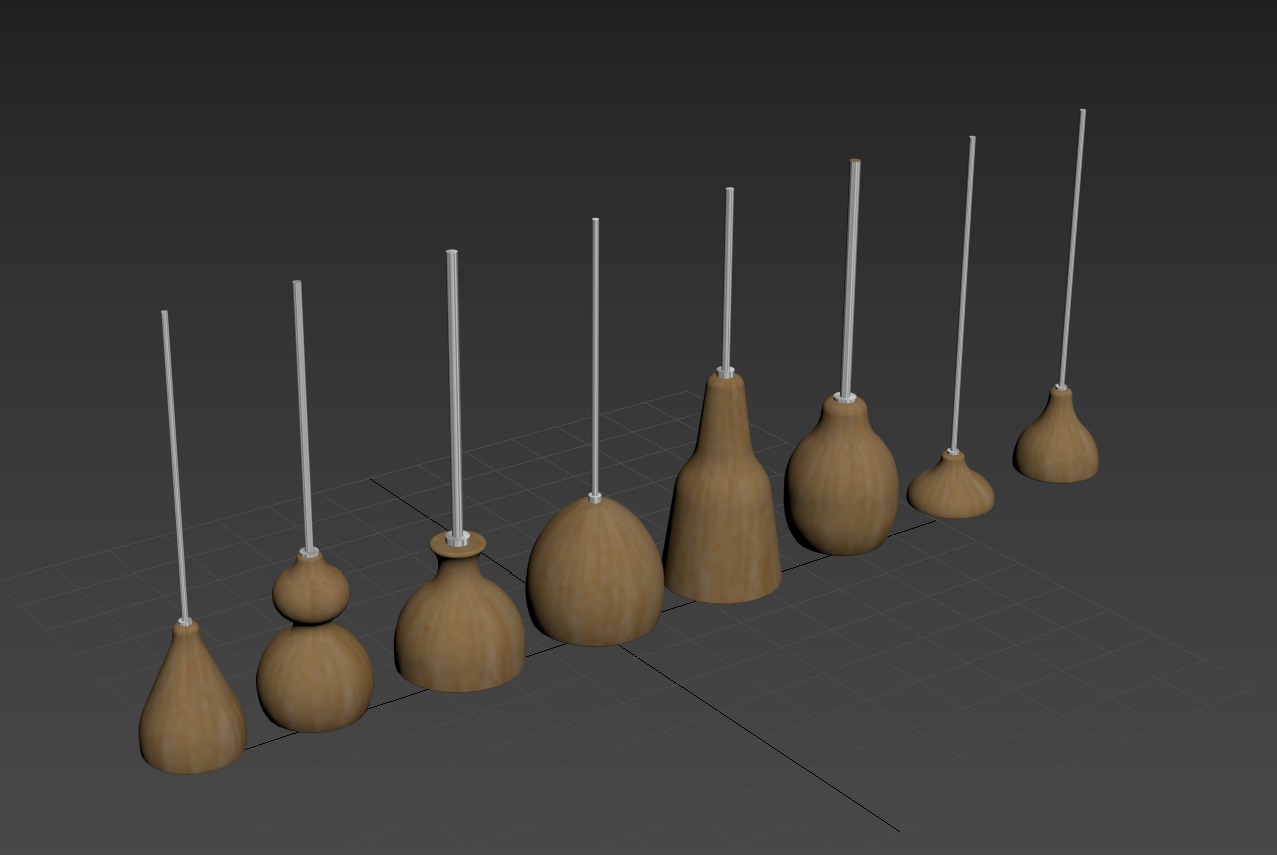 Wooden Lamps 3D model_8