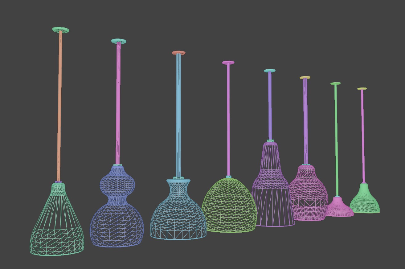 Wooden Lamps 3D model_6