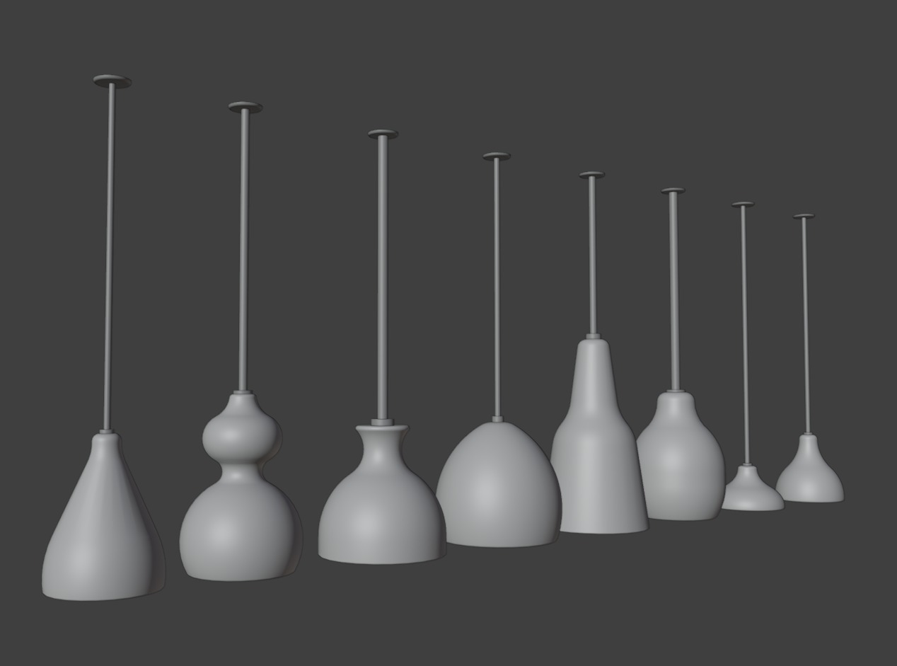 Wooden Lamps 3D model_4