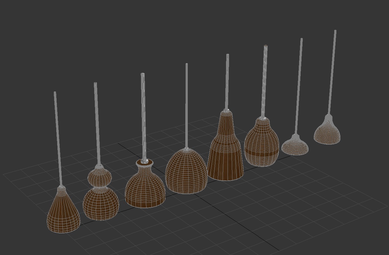Wooden Lamps 3D model_9