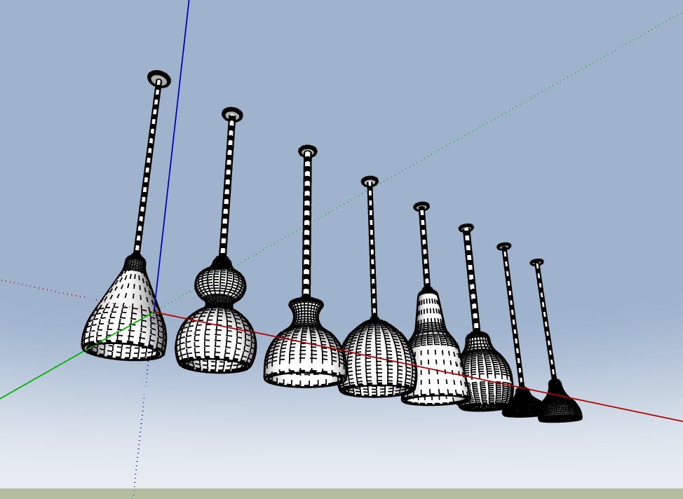 Wooden Lamps 3D model_2