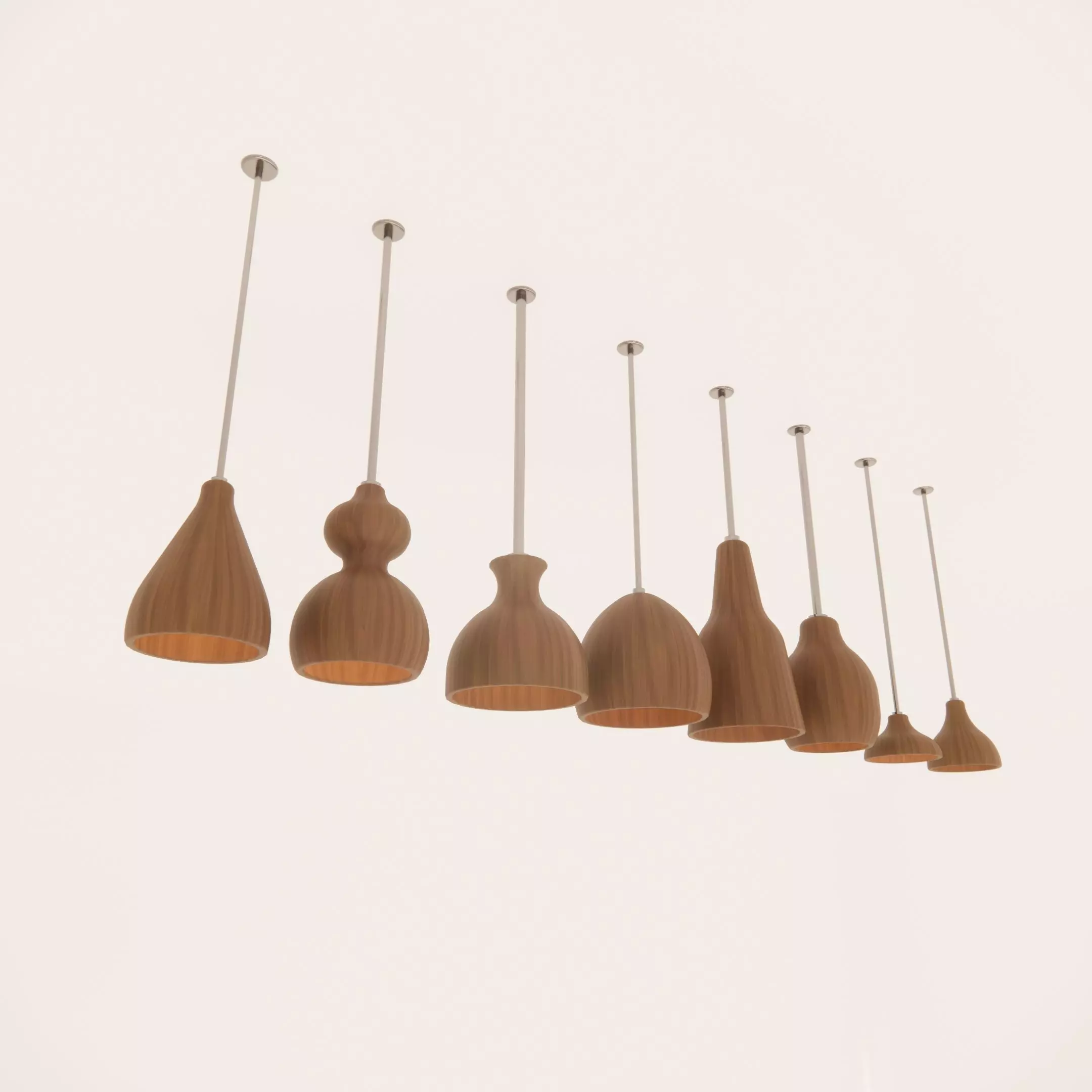Wooden Lamps 3D model_0