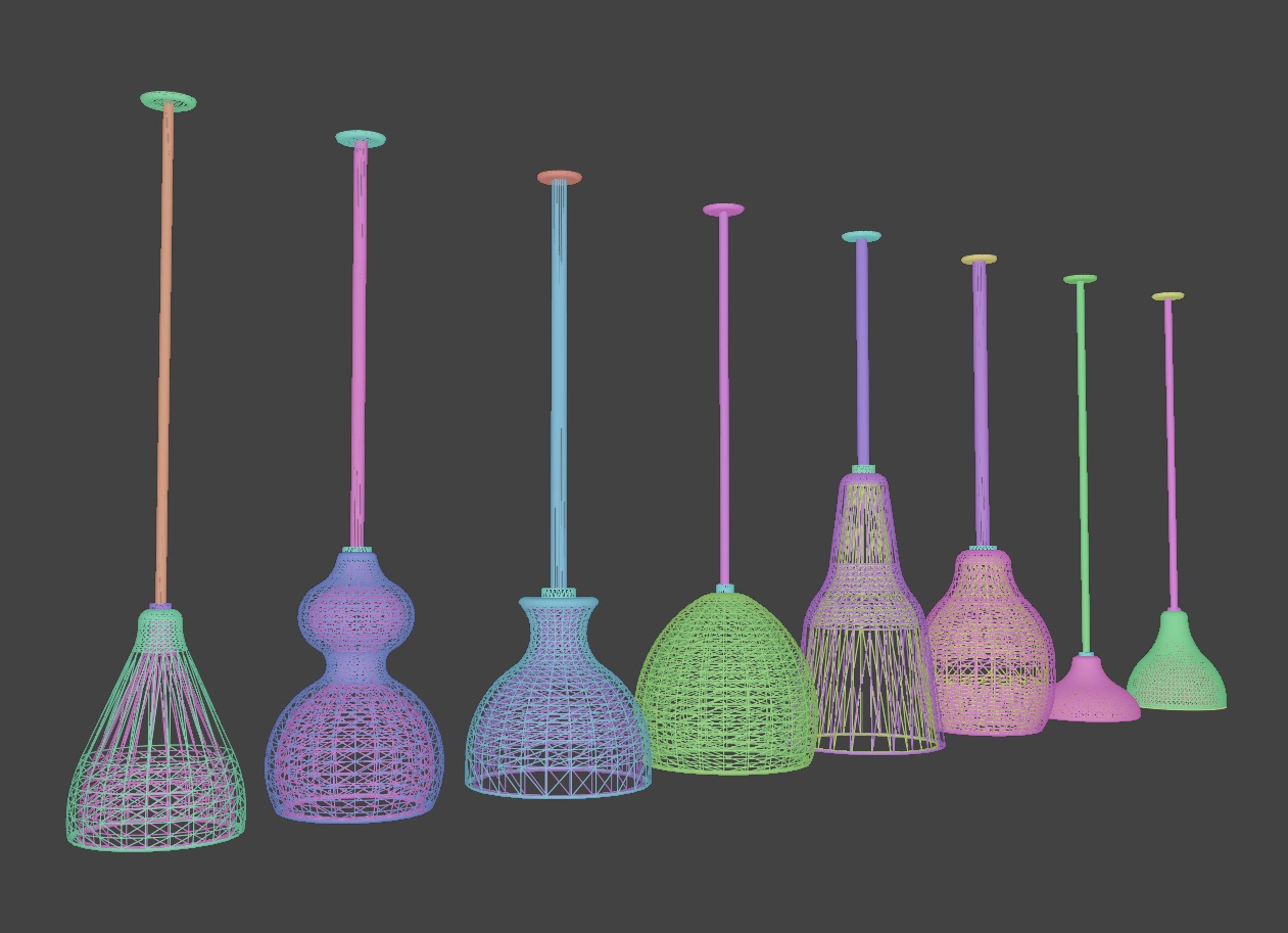 Wooden Lamps 3D model_7