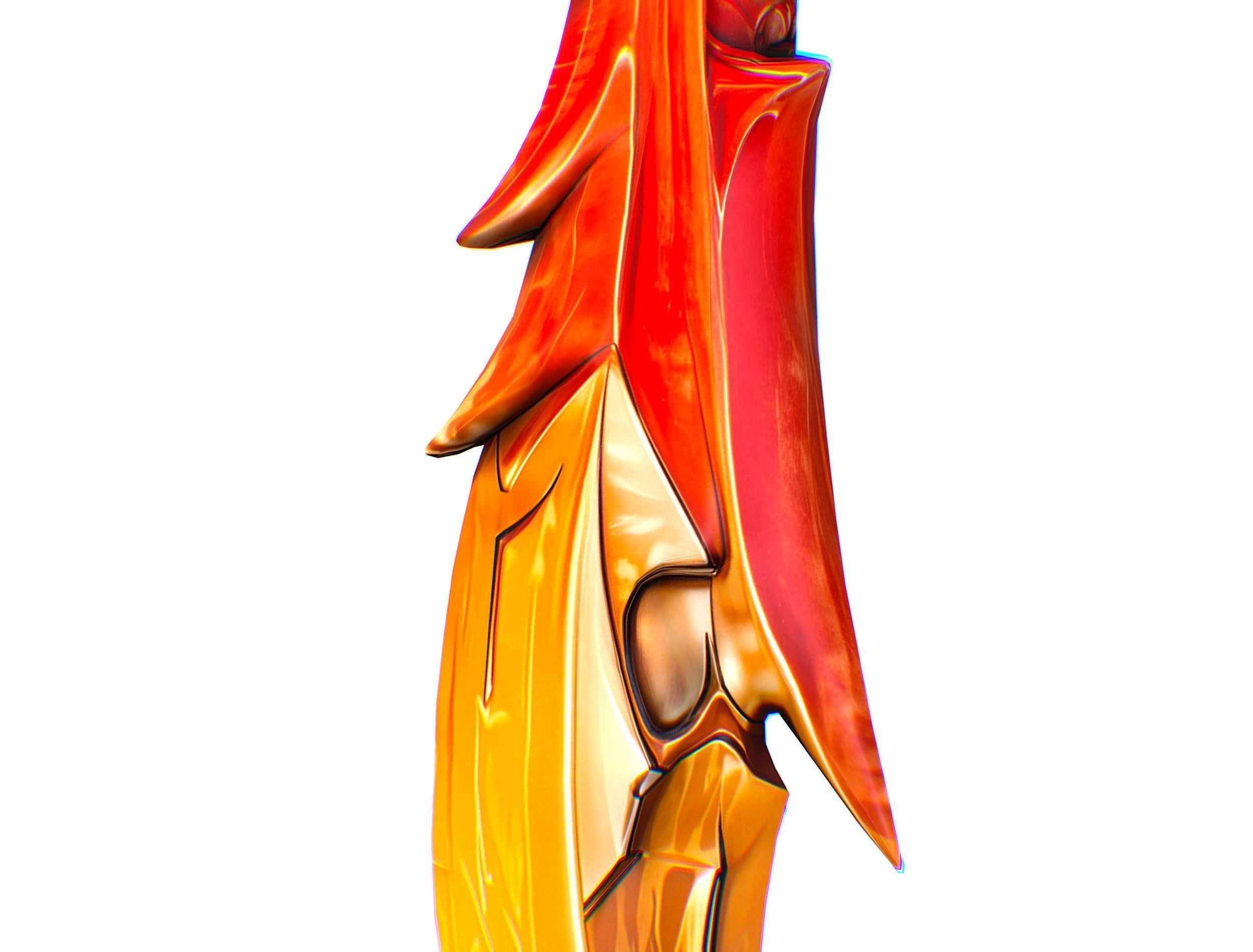 Lowpoly Demonic Sword Skull on Hilt Vector Style Low-poly 3D model_15