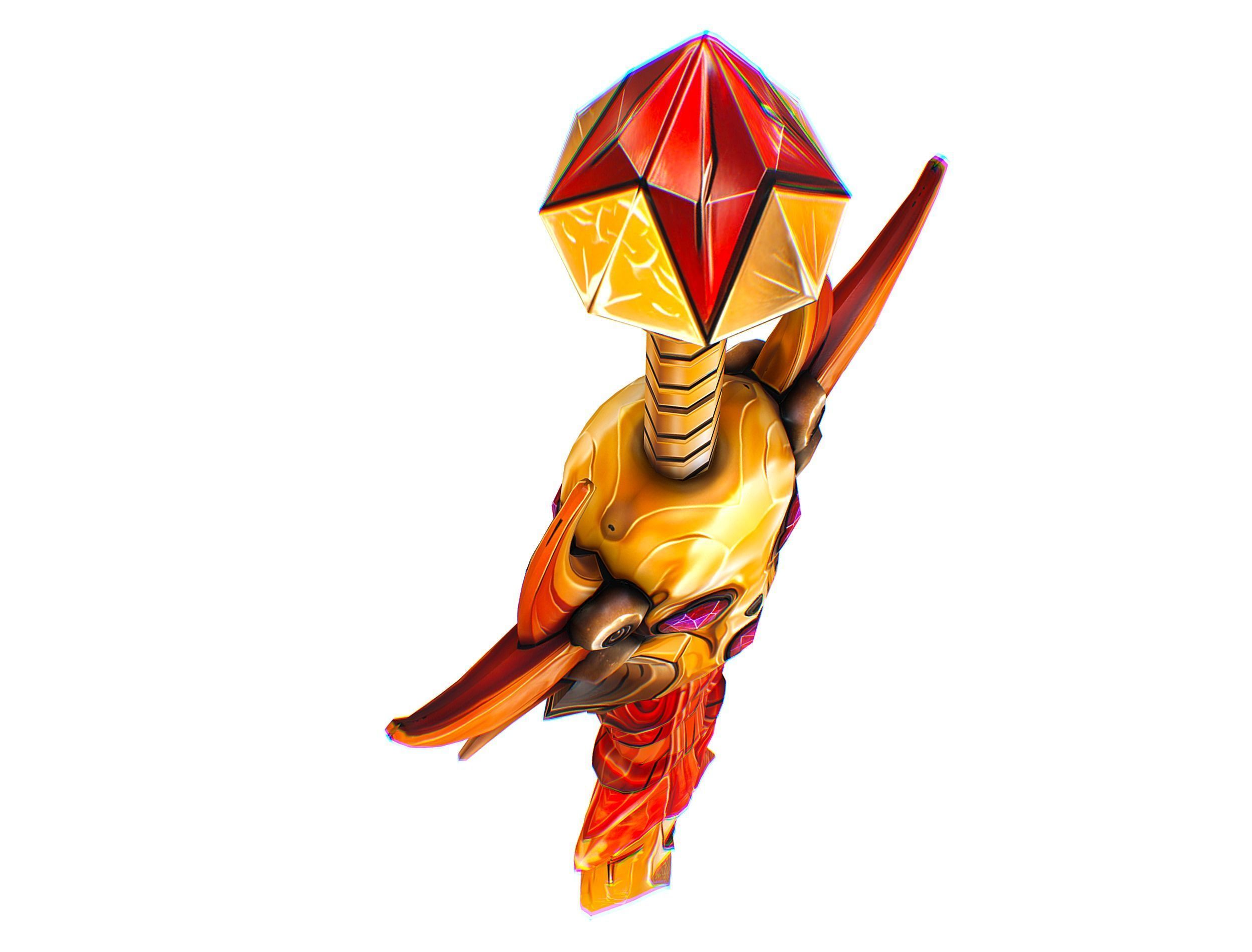 Lowpoly Demonic Sword Skull on Hilt Vector Style Low-poly 3D model_10