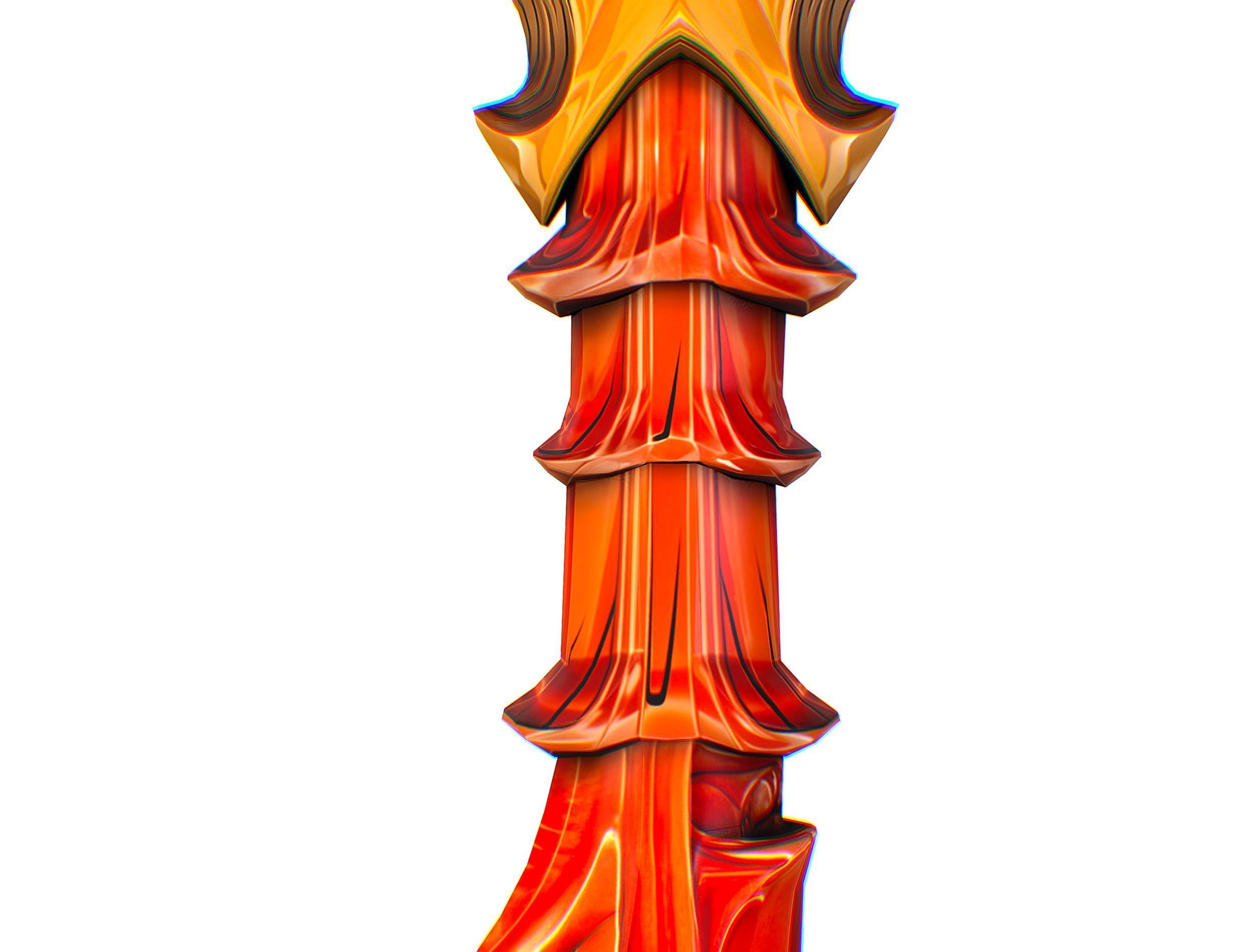 Lowpoly Demonic Sword Skull on Hilt Vector Style Low-poly 3D model_14