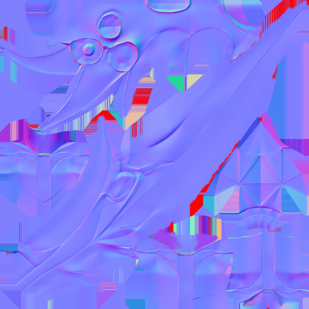 Lowpoly Demonic Sword Skull on Hilt Vector Style Low-poly 3D model_24