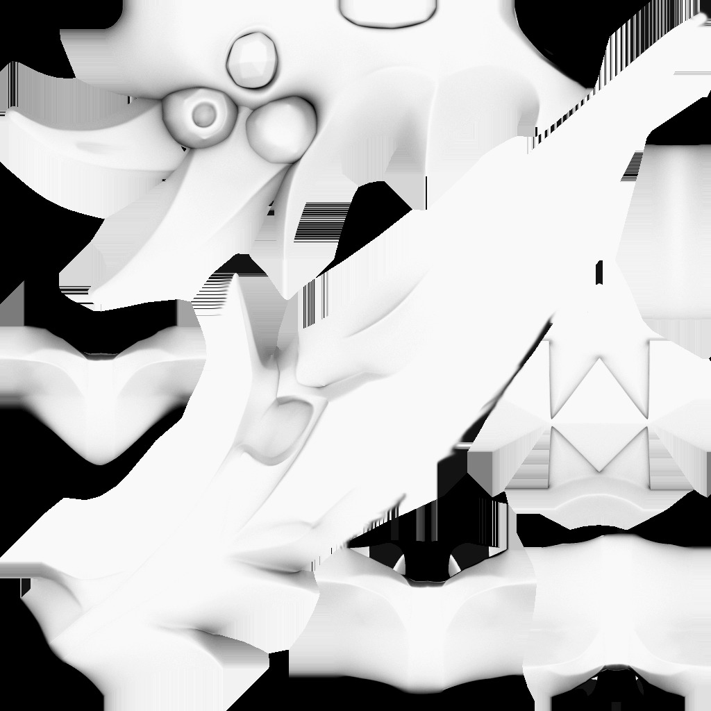 Lowpoly Demonic Sword Skull on Hilt Vector Style Low-poly 3D model_23