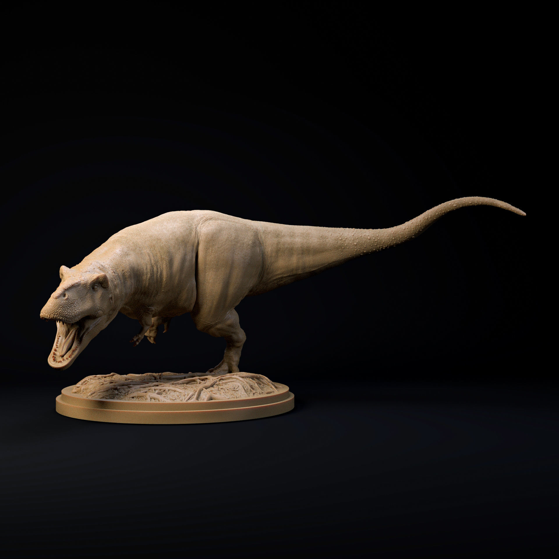 Tyrannosaurus chasing 32mm scale - pre-supported dinosaur 3D print model_2
