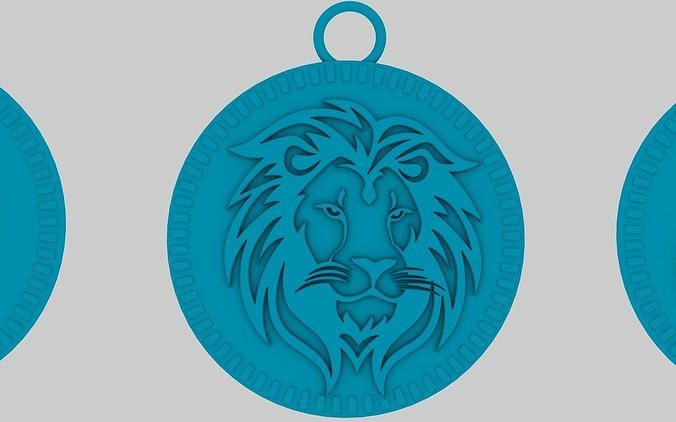  lion pendant 3D print model 3D model