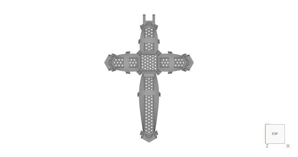 Big Diamond Cross Pendant 3D print model_20