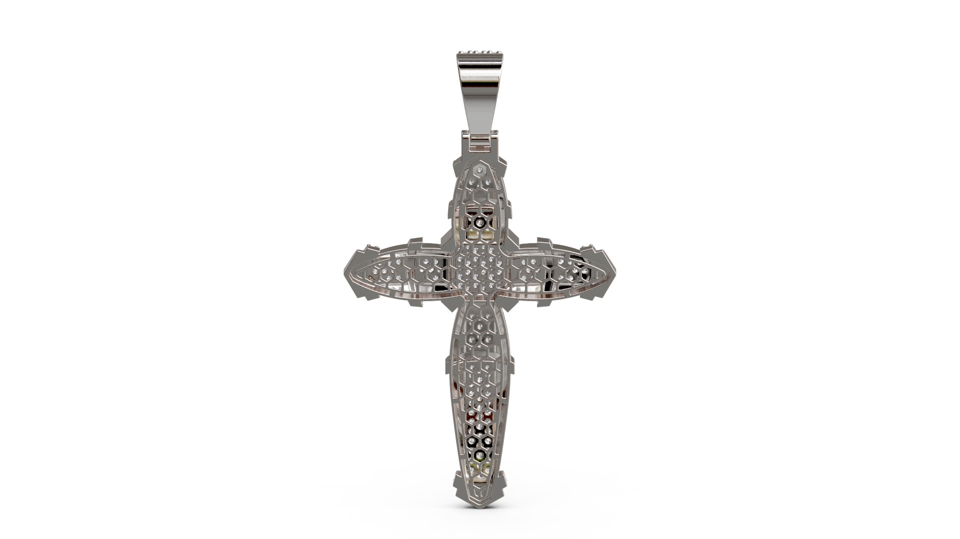 Big Diamond Cross Pendant 3D print model_5