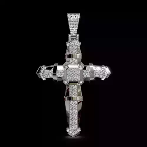 Big Diamond Cross Pendant