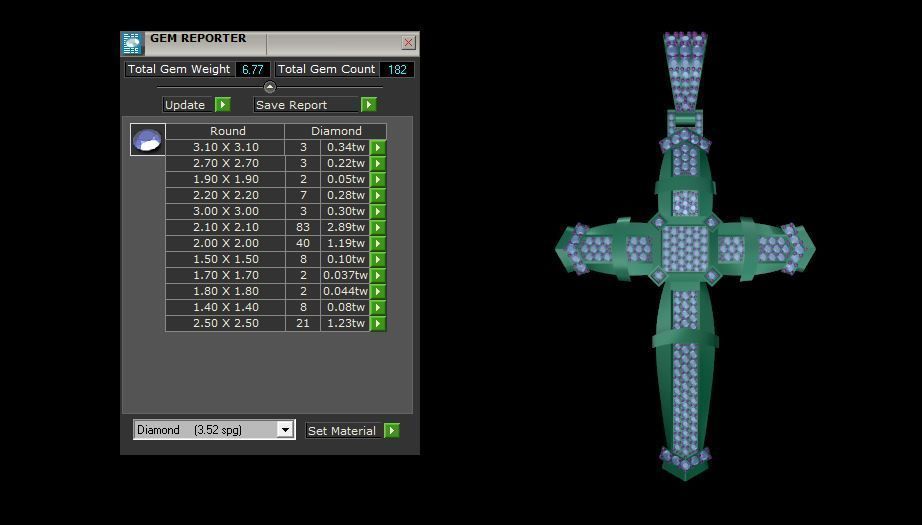 Big Diamond Cross Pendant 3D print model_13
