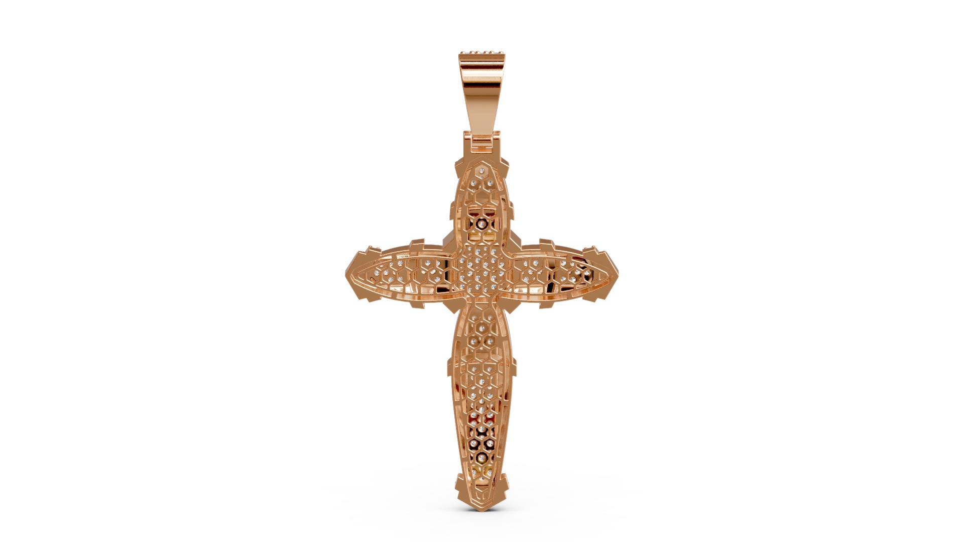 Big Diamond Cross Pendant 3D print model_4