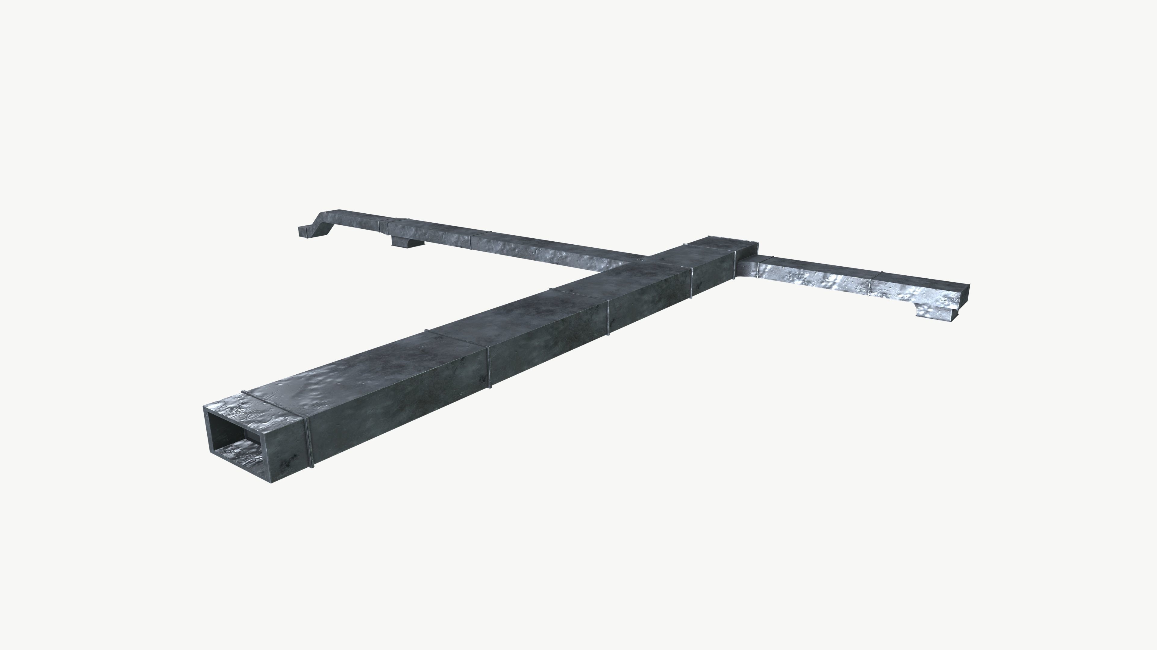 small single duct Low-poly 3D model_3