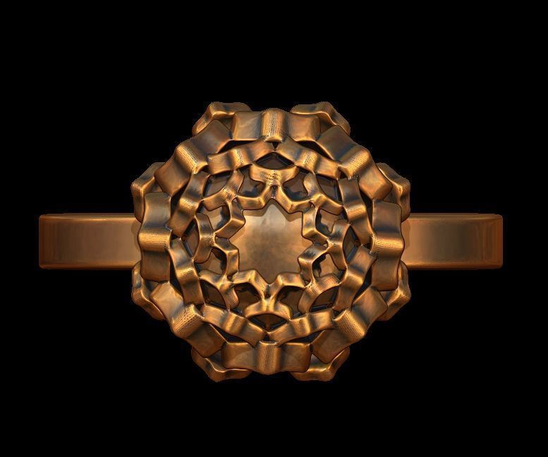 Lotus Ring 3D print model_2