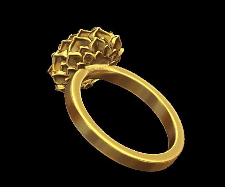 Lotus Ring 3D print model_1