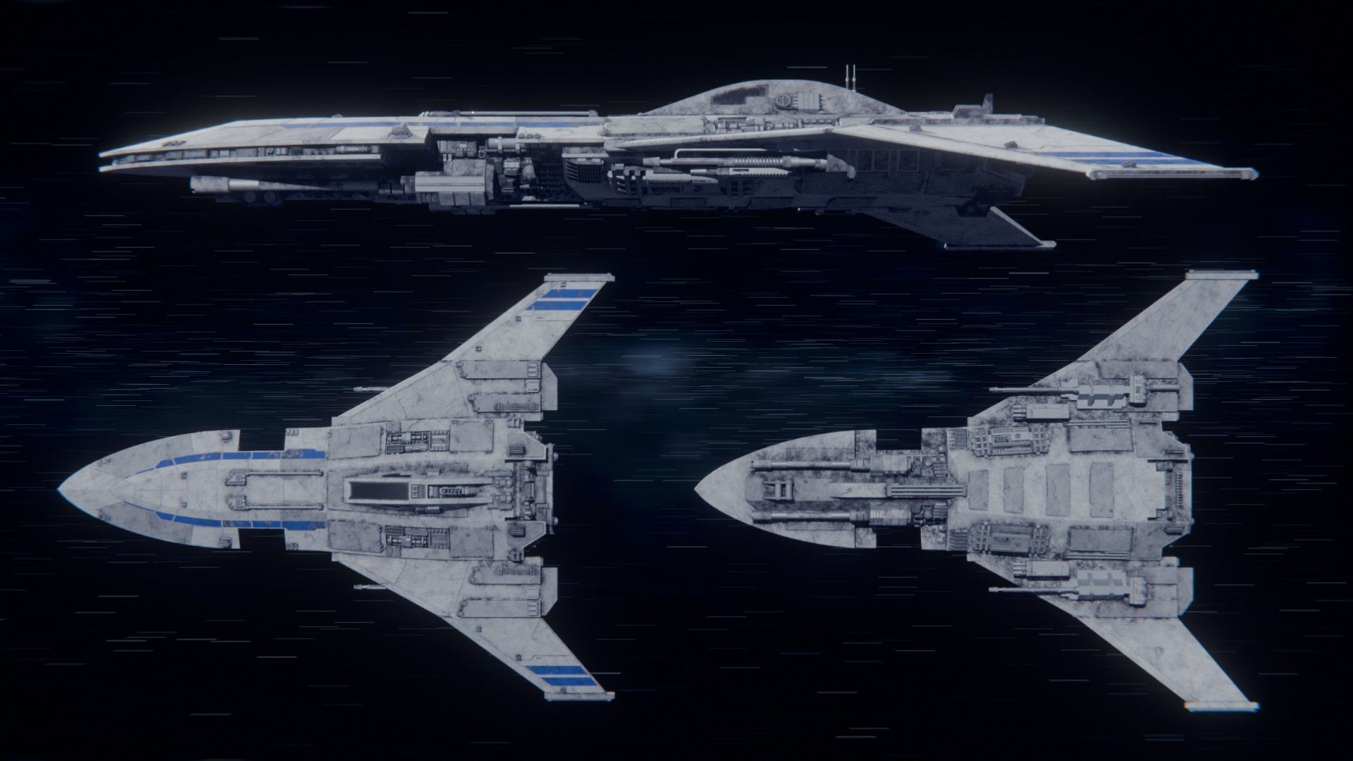 High-Detail Sci-Fi Starfighter 3D model_2